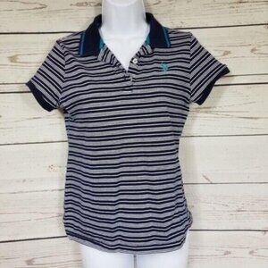 US Polo Assn Girls Blue Striped Polo Short Sleeve Shirt Size L